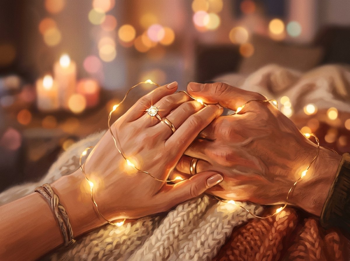 Intertwined Hands & Fairy Lights